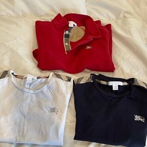 Burberry bundle 2 polo shirts 1 Long sleeve shirt. size for 7 years